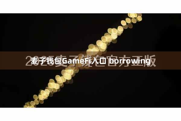 麦子钱包GameFi入口 borrowing
